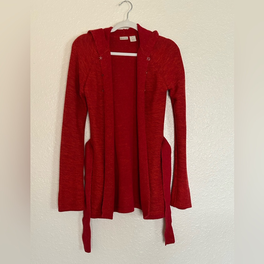 Rubbish Belted Red hooded sweater/Cardigan Sz. Xs